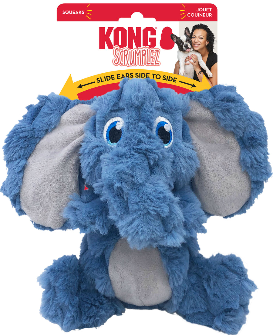 Kong Scrumplez Elephant, Blue, MD - Plush