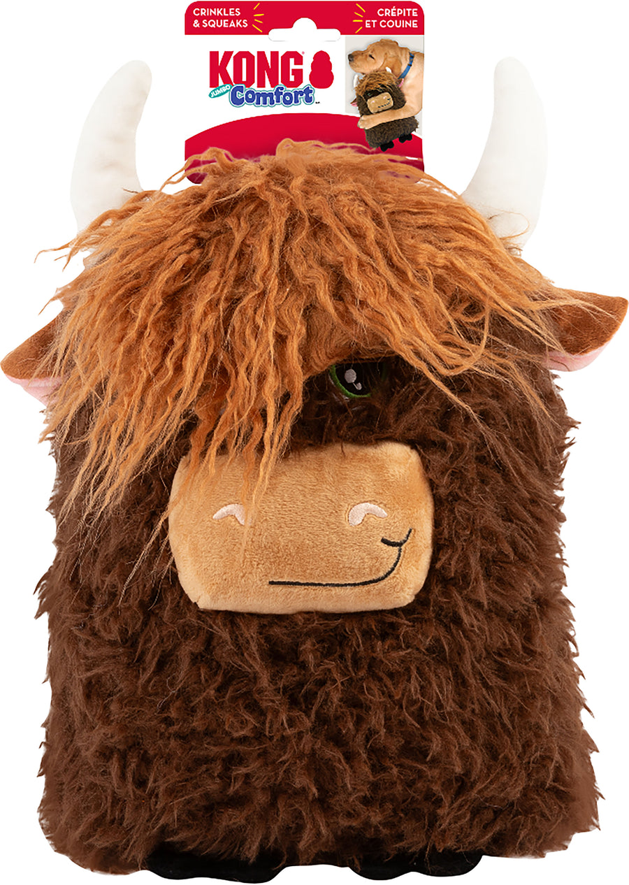 Kong Comfort Jumbo Highland Cow Assorted, XL - Rubber