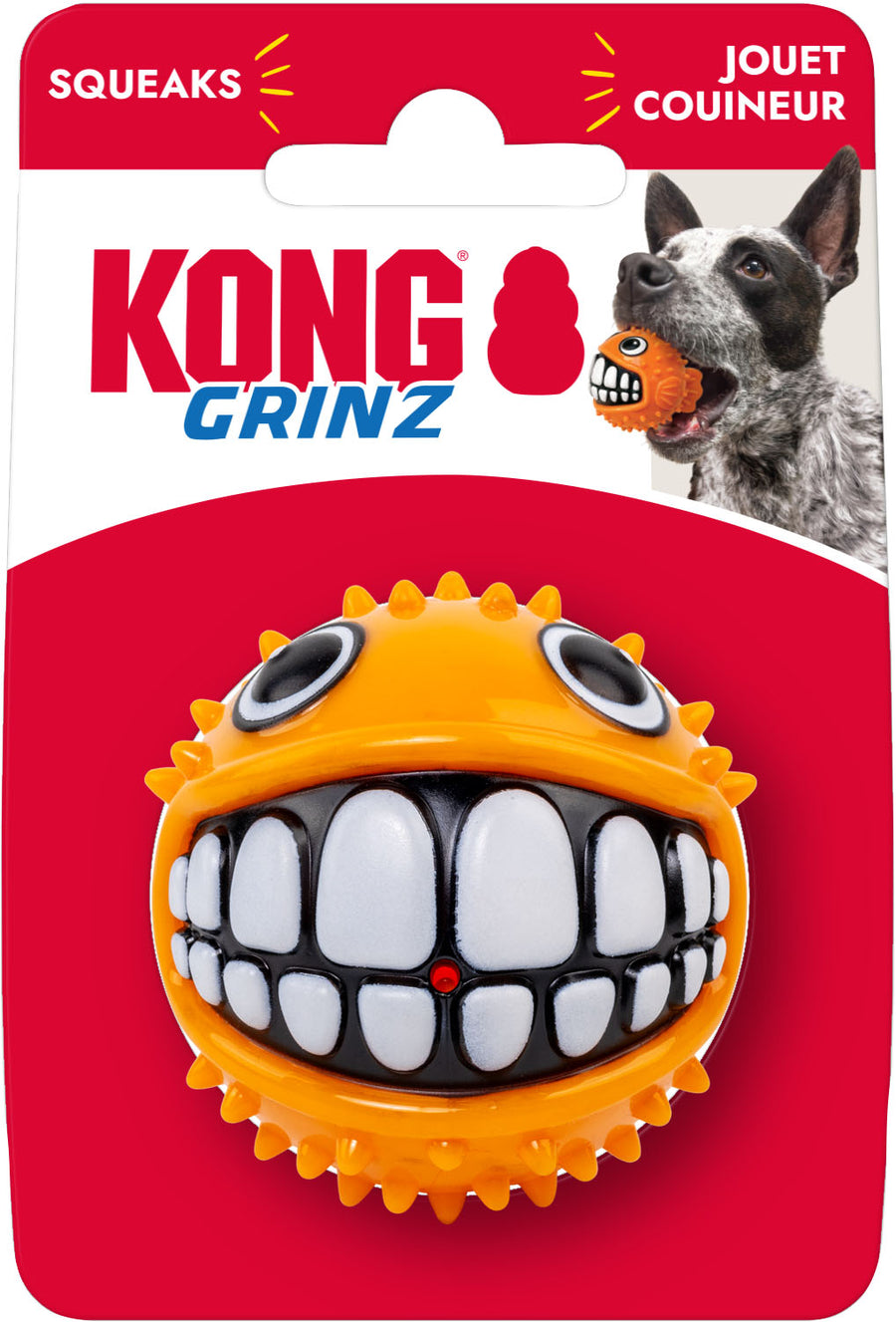 Kong Grinz Puffer Fish, Orange, SM - Rubber