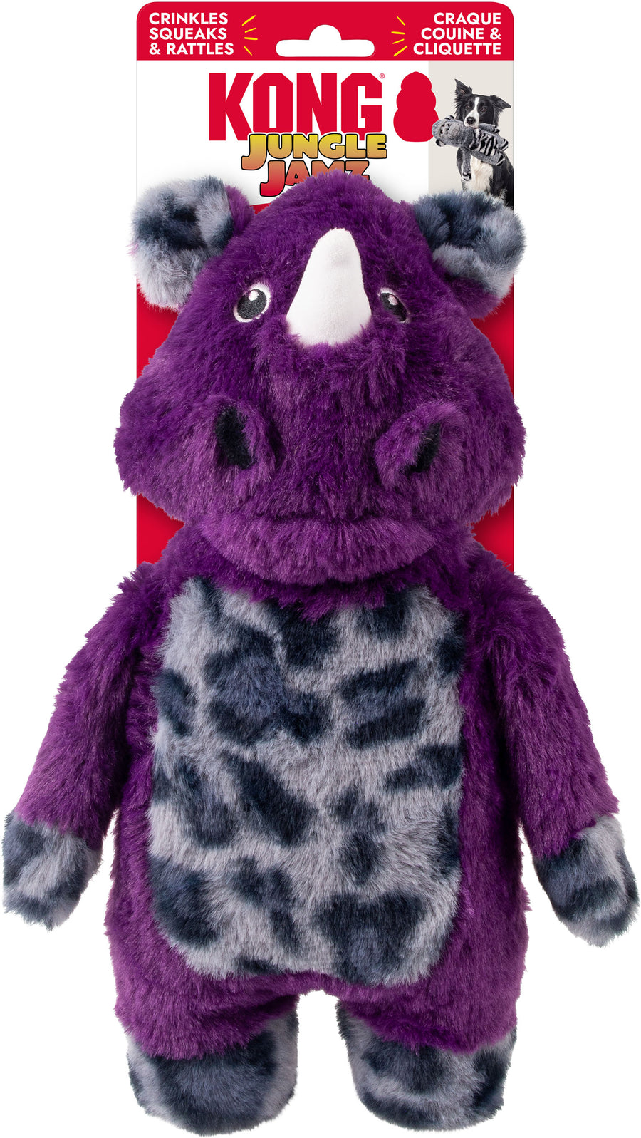 Kong Jungle Jamz Rhino, Purple, MD/LG - Plush