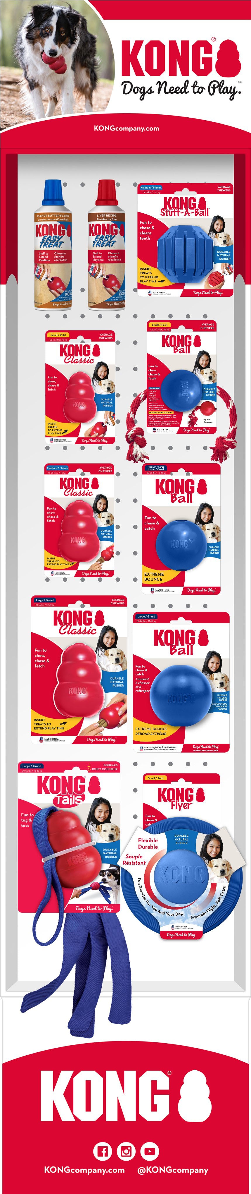 Kong Old Glory Dog Display, Assorted, 36 pc - Rubber