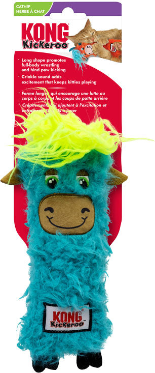 Kong Kickeroo Hland Cow Cat Toy, Blue - Catnip