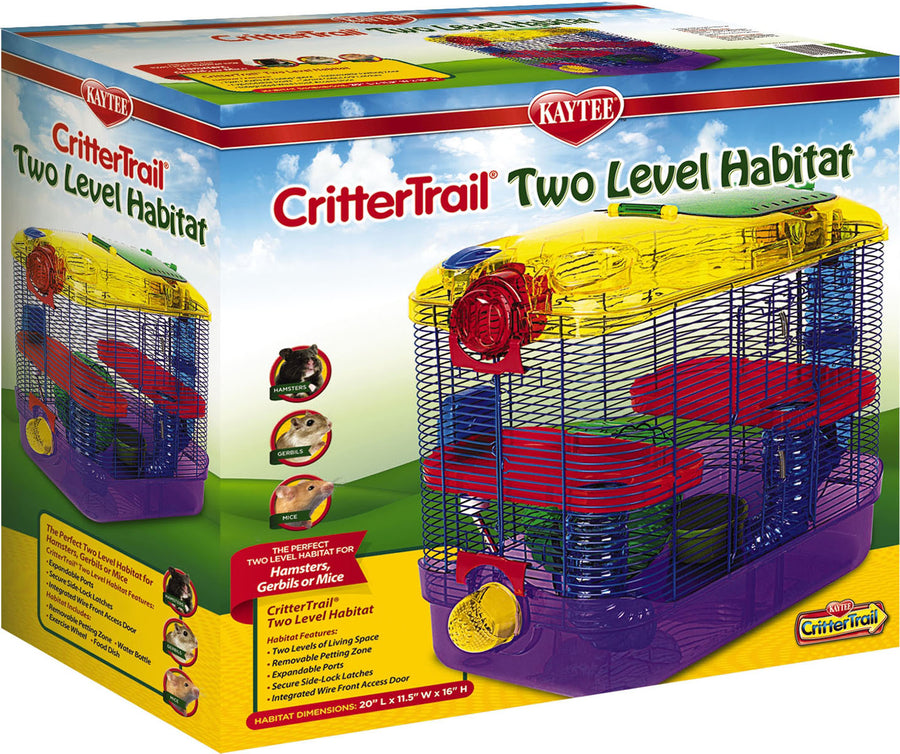 Crittertrail Kaytee Two Level Habitat, 20x11.5x16 in - Critter Trail/Expandable