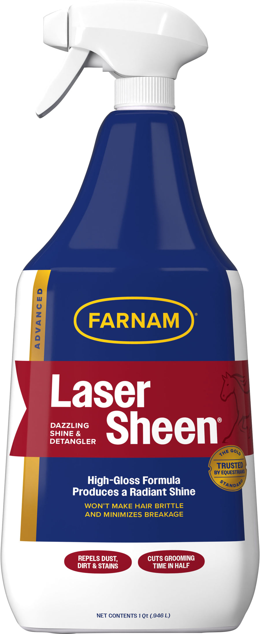 Farnam Laser Sheen Dazzling Shine Detangler Spray, 32 oz - Detanglers & Shine