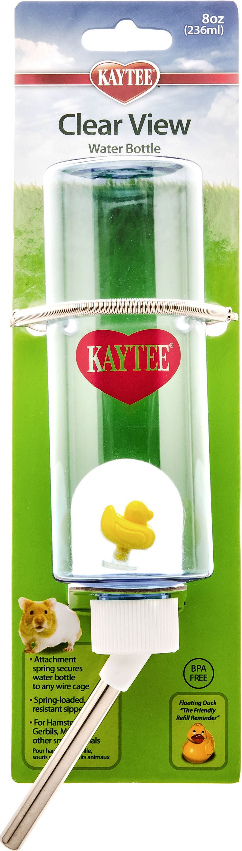 Kaytee Clear View Plastic Water Bottle, 8 oz - Bottles