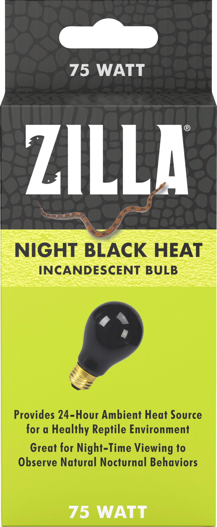 Zilla Night Black Heat Incandescent Bulb, 75 Watt