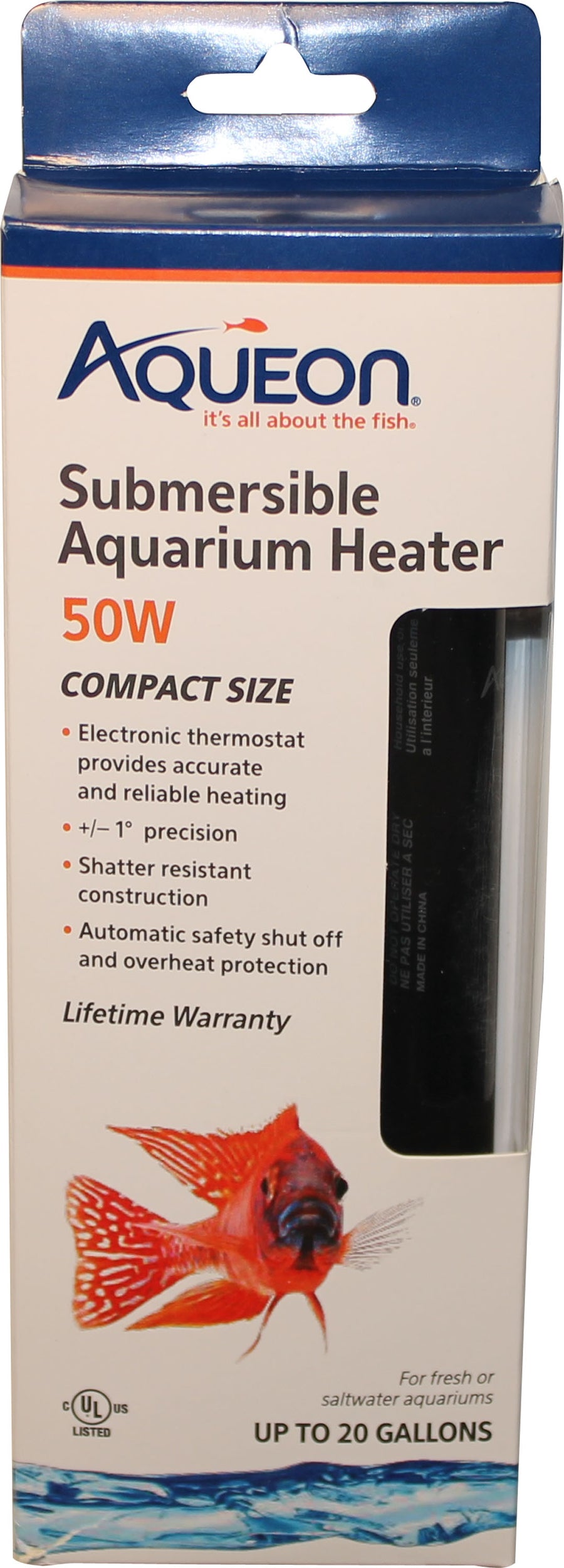 Aqueon Submersible Glass Heater, 50 Watt