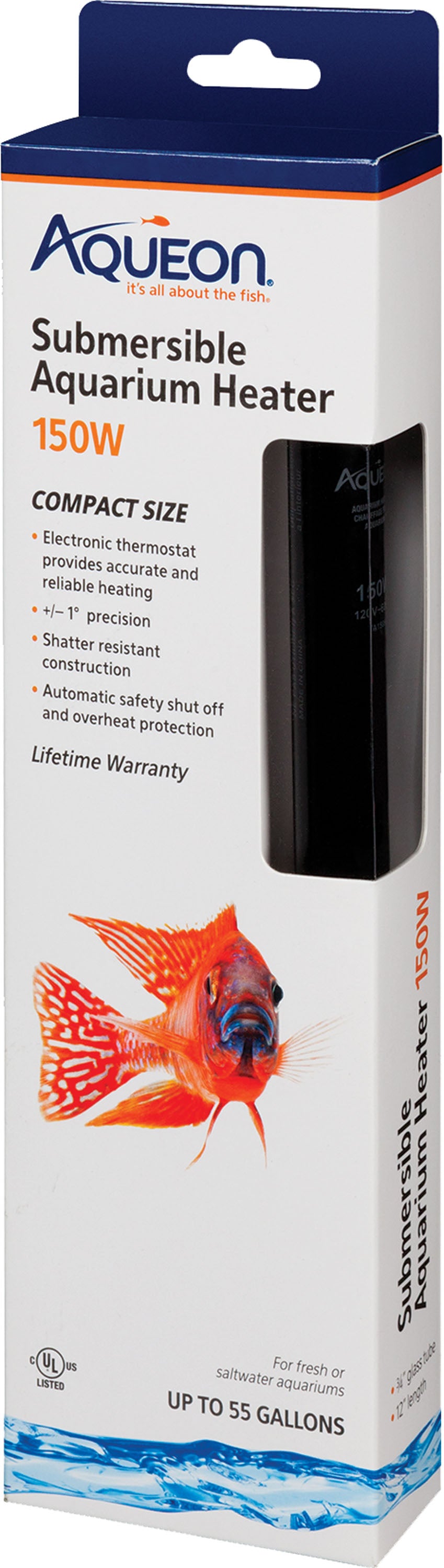 Aqueon Submersible Glass Heater, 150 Watt