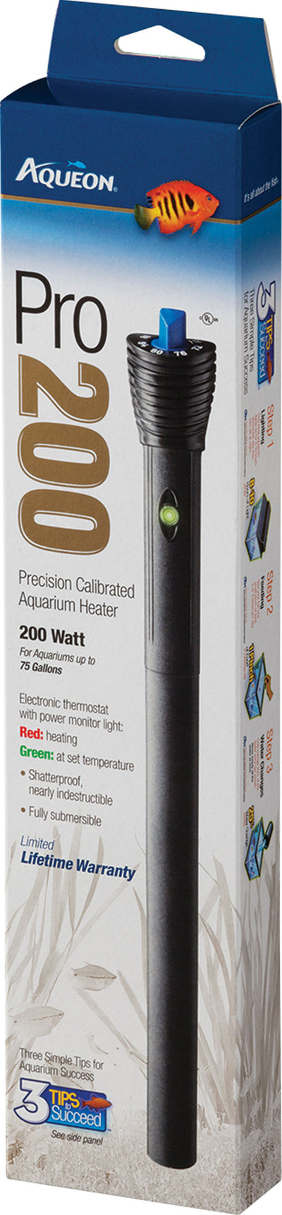 Aqueon Pro Adjustable Heater, 200 Watt - Submersible