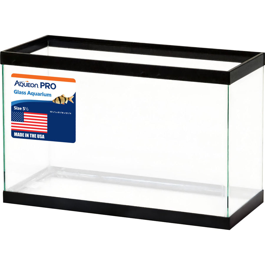 Aqueon Standard Rectangular Aquarium, Black, 5.5 gal-12x8x10 in - Black Standard