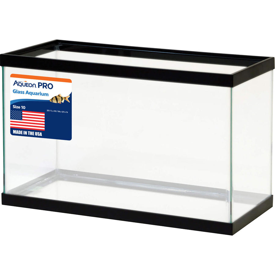 Aqueon Standard Rectangular Aquarium, Black, 10 gal-20x10x12 in - Black Standard