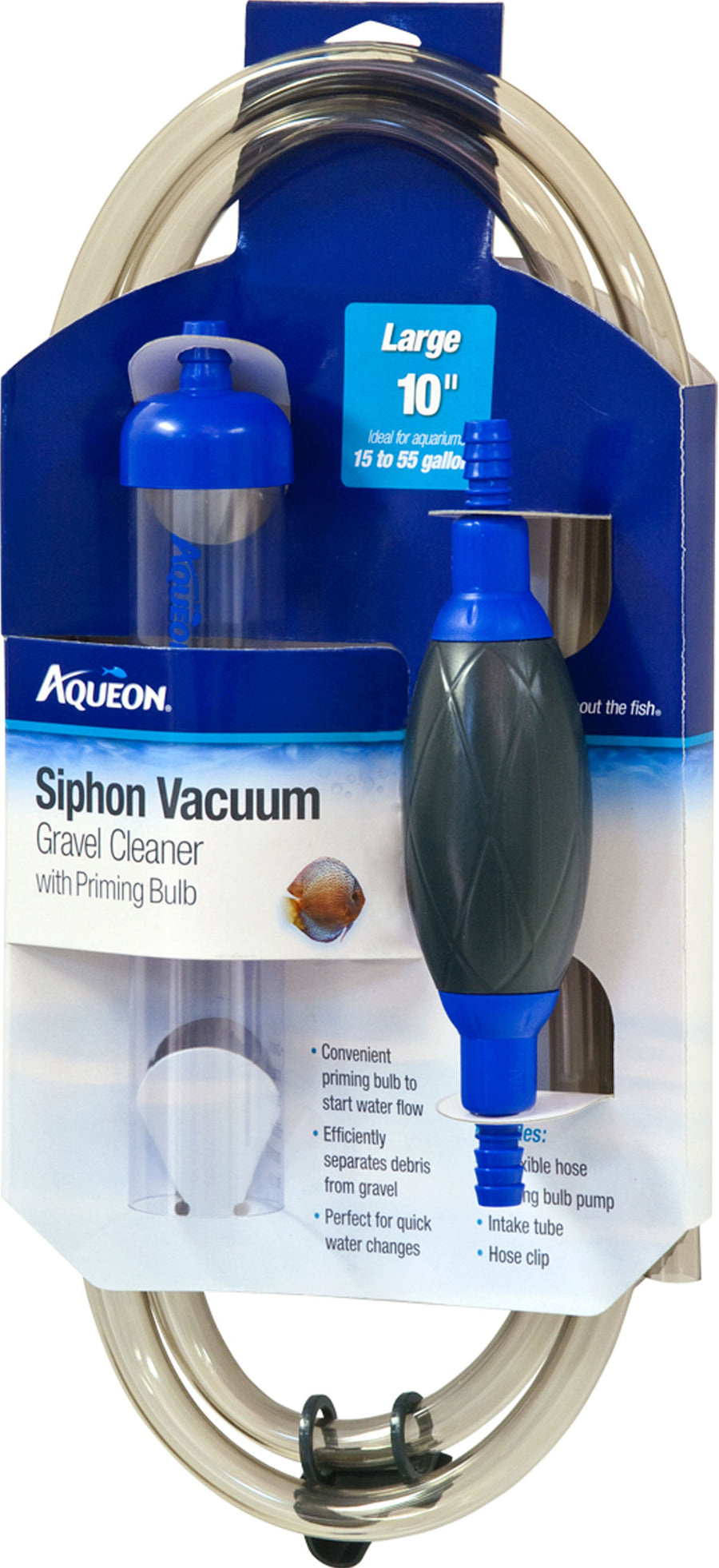 Aqueon Siphon Vacuum Gravel Cleaner w/ Bulb Primer, lg-10 in - Cleaning Supplies