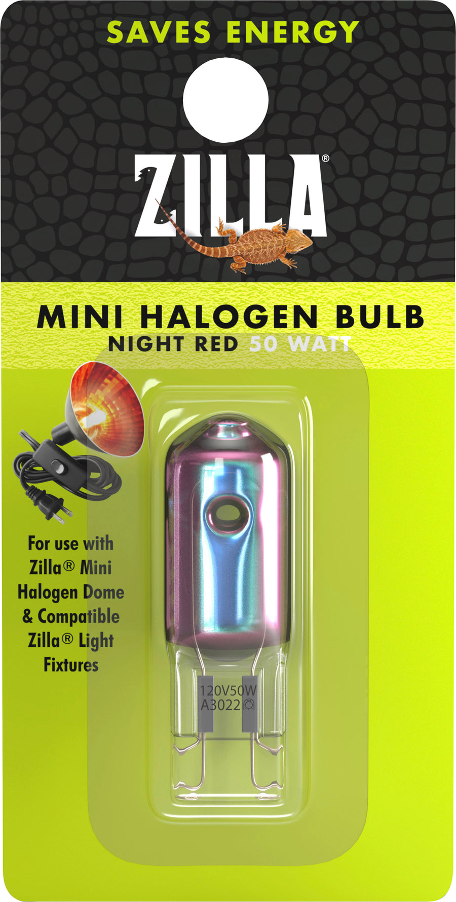 Zilla Night Red Mini Halogen Bulb, 50 Watt - Specialty
