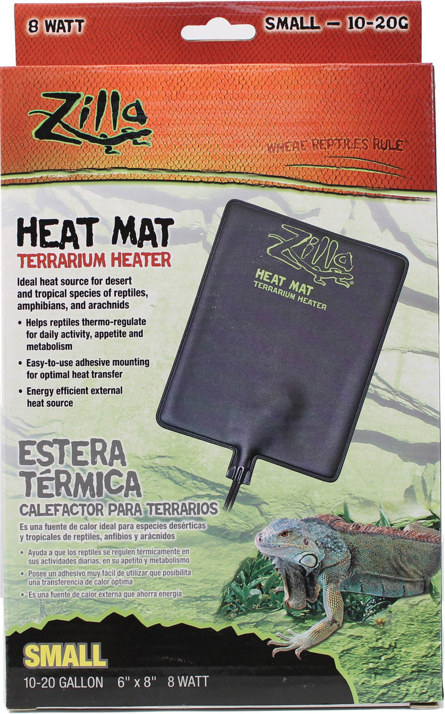 Zilla Carbon Fiber Terrarium Heat Mat, Black, sm-10-20 gal - Undertank