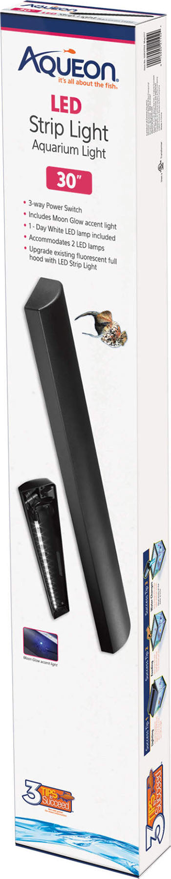 Aqueon LED Strip Light Fixture, Black, 30 in - LED Fixture