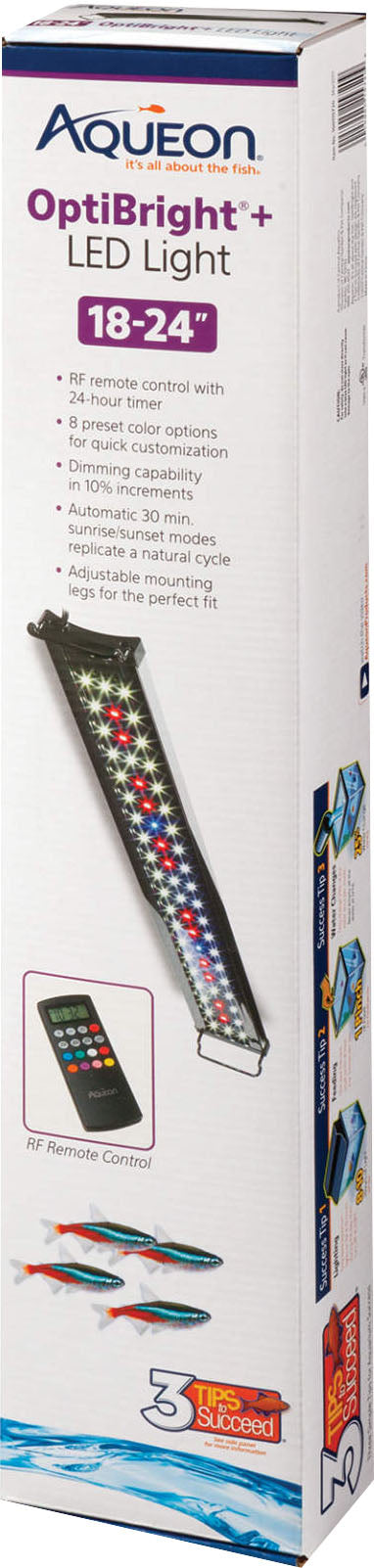 Aqueon Optibright Plus LED Light Fixture, Black, 18-24 in - LED Fixture