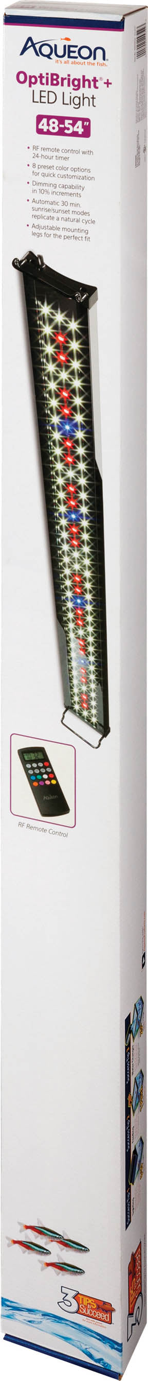 Aqueon Optibright Plus LED Light Fixture, Black, 48-54 in - LED Fixture