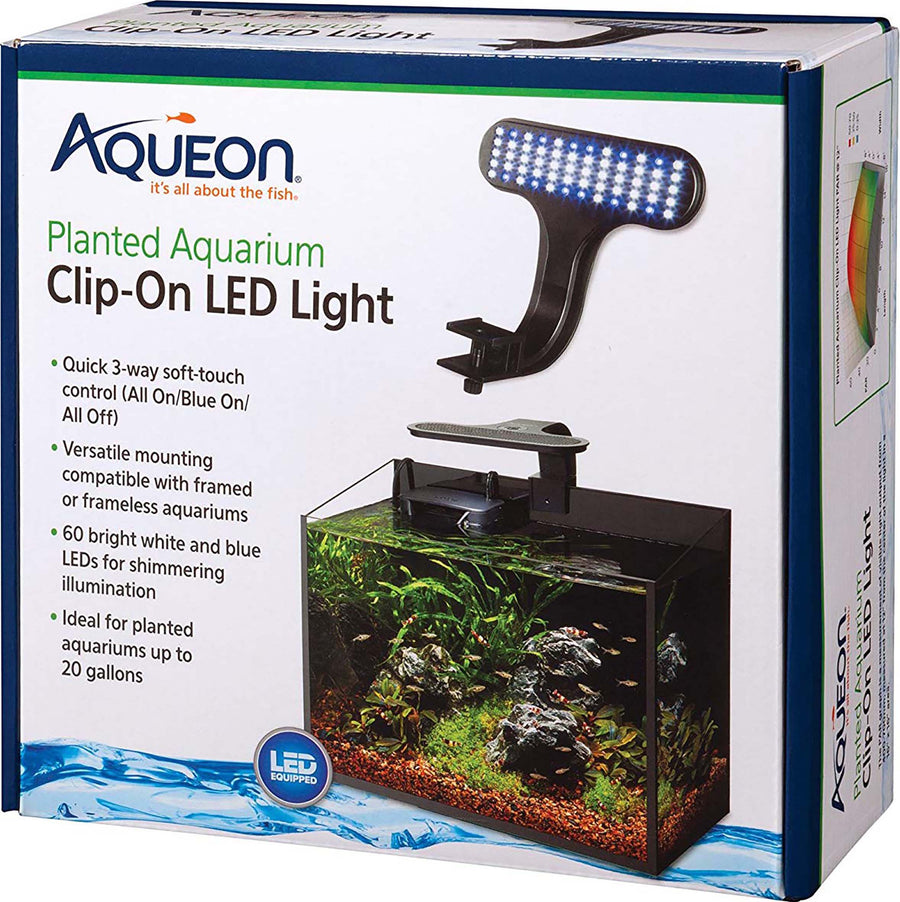 Aqueon LED Clip-On Planted Light, Black, Up to 20 gal - LED Fixture
