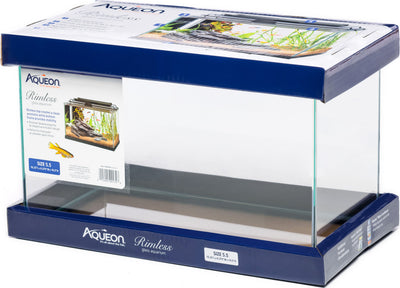 Aqueon Rimless Aquarium, Black, 5.5 gal-16x8x10 in - Specialty