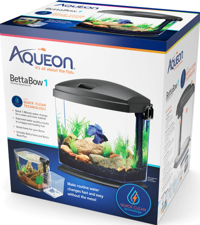 Aqueon Betta Bow Quickclean, Black, 1 gal - Specialty