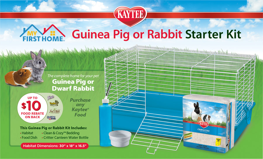 Kaytee My First Home Starter Kit Guinea Pig/Rabbit, 30x18x16.5 in - Starter Kits