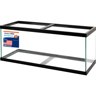 Aqueon Standard Rectangular Aquarium, Black, 75 gal-48x18x21 in - Black Standard