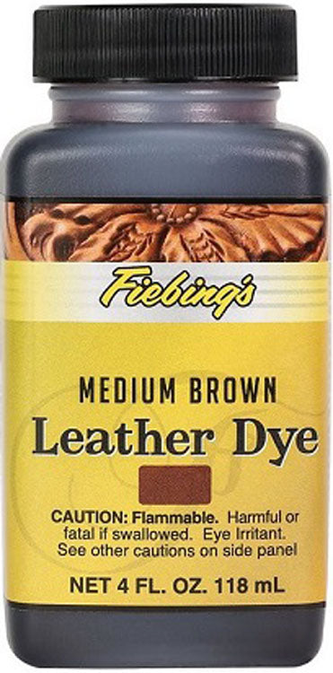Fiebings Fiebing's Leather Dye, Medium Brown, 4 oz - Boot Care & Polish