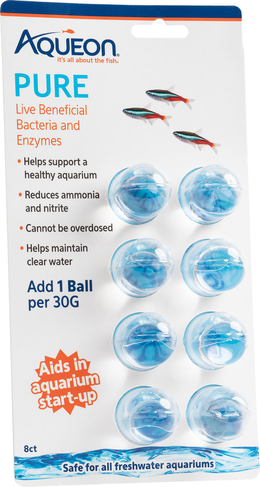 Aqueon Pure Live Beneficial Bacteria and Enzymes, 30 gal-8 pk - Conditioners