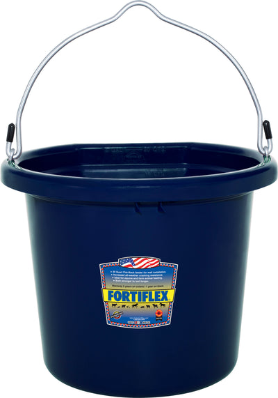 Fortiflex Flat Back Bucket, Sapphire Blue, 20 qt - Buckets Flatback