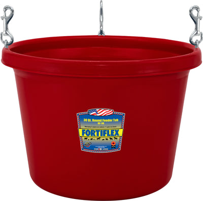 Fortiflex Round Stall Feeder, Red, 30 qt - Tubs