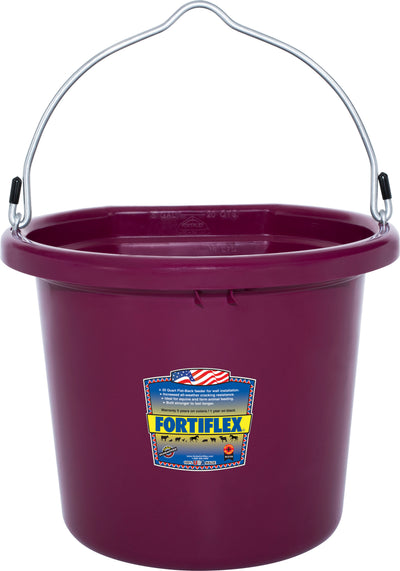 Fortiflex Flat Back Bucket, Maroon, 20 qt - Buckets Flatback