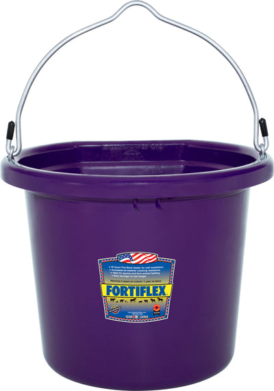 Fortiflex Flat Back Bucket, Bright Purple, 20 qt - Buckets Flatback