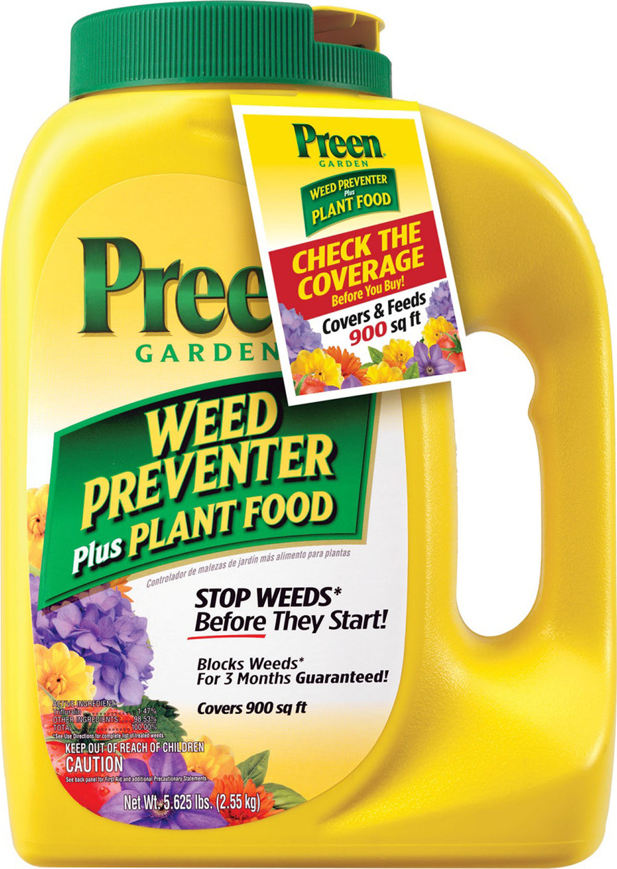 Preen Weed Preventer Plus Plant Food, 900 sq ft - Granular Fertilizer