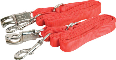 Gatsby Adjustable Nylon Cross Ties W/Panic Snap, Red, 5-9 ft