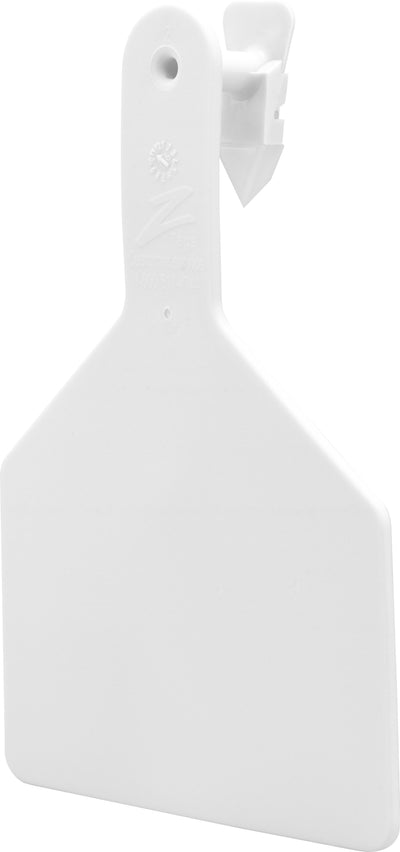 Z Tags Blank Ear Tags Cow, White, 25 ct