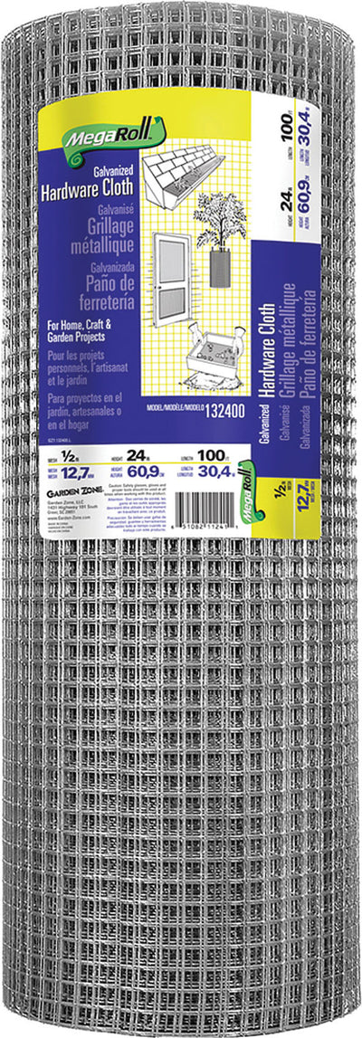 Garden Zone Hardware Cloth 1/2 Inch, 1/2x24 in x 100 ft