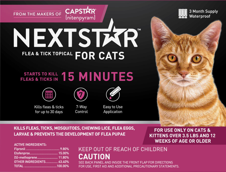 Nextstar Flea & Tick Topical for Cats, 3.5 lb-3 ct - Topicals