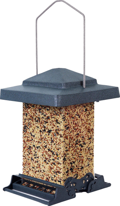 Audubon Vista Squirrel-Resistant Wild Bird Feeder, Green, 6 lb Cap - Squirrel Proof All Metal Feeder