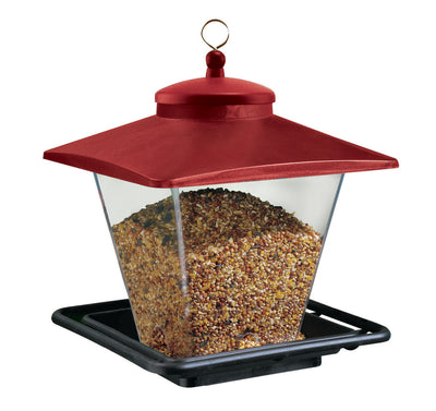 Audubon Cafe Wild Bird Feeder, Red/Black, 7 lb Cap - Novelty/Designer