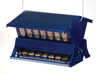 Absolute II Squirrel-Resistant Feeder, Blue, 12 lb Cap - Squirrel Proof All Metal Feeder
