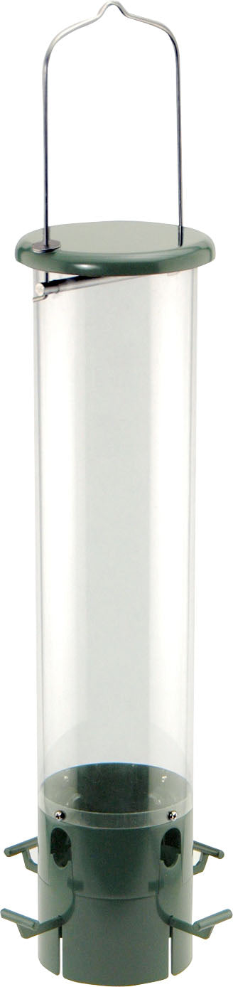 Audubon The Magnet Squirrel-Resistant Wild Bird Feeder, Hunter Green, 7.5 lb Cap - Tube Type Feeder-Squirrel Proof