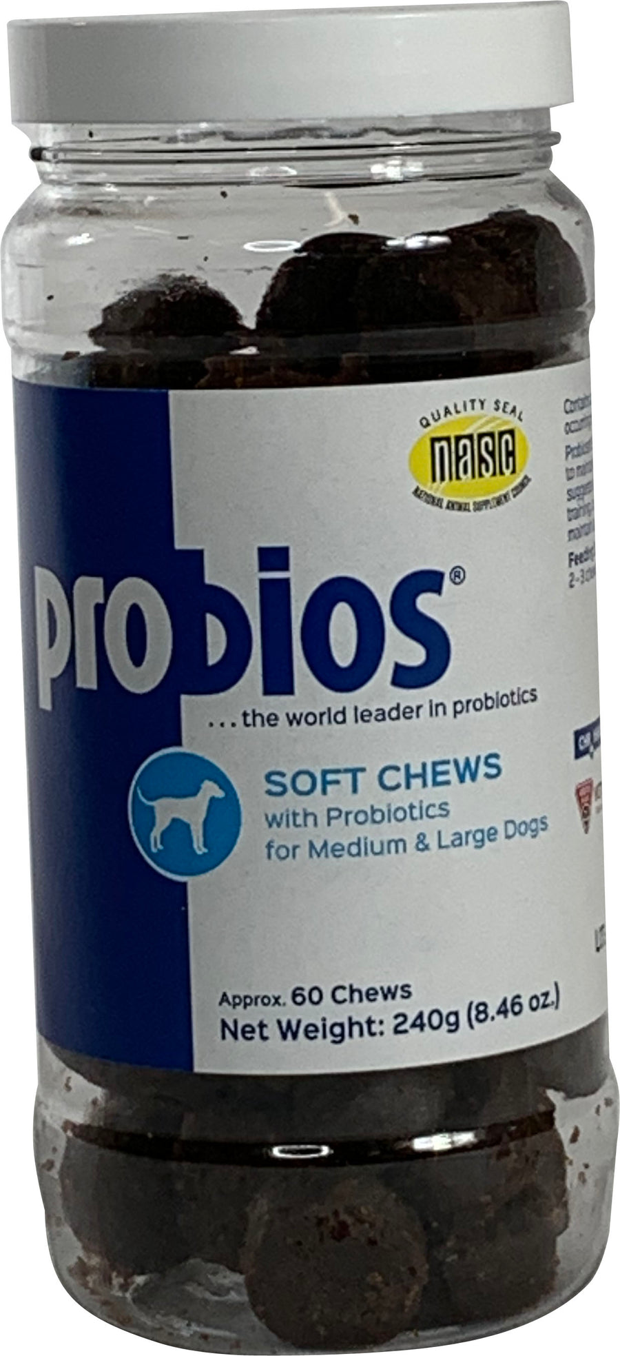 Probios Soft Chews W/Prebiotics for MD & LG Dogs, 240 gm - Supplements