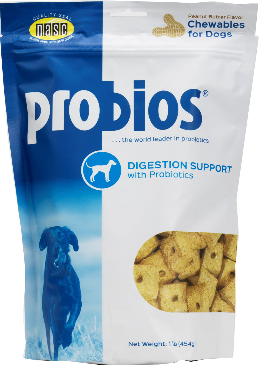 Probios Digestion Support Dog Treats, Peanut Butter, 1 lb - Meal Supplements