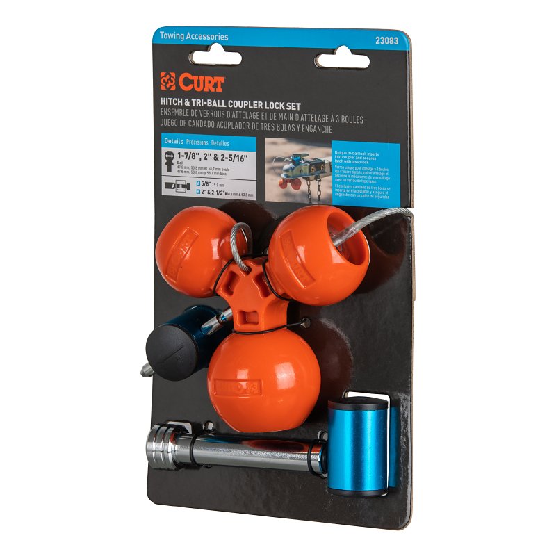 Curt 23083 Hitch and Tri-Ball Coupler Lock Set