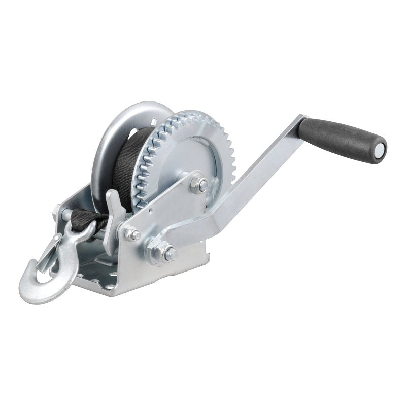 Curt 29435 Hand Crank Winch with 15 ft Strap