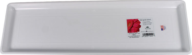 Novelty Countryside Flower Box Tray, White, 24 in - Saucer Basic