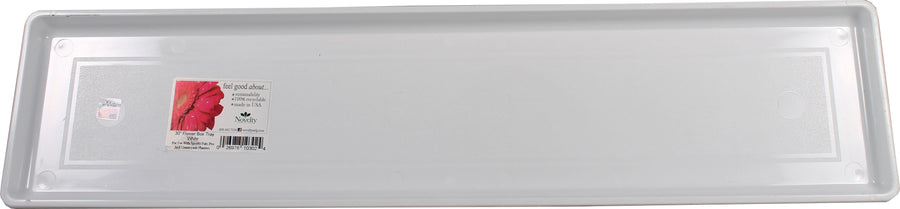 Novelty Countryside Flower Box Tray, White, 30 in - Saucer Basic