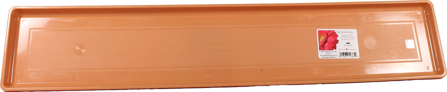 Novelty Countryside Flower Box Tray, Terracotta, 36 in - Saucer Basic