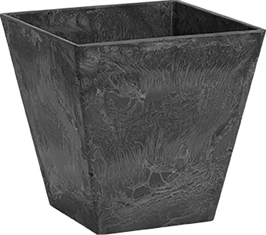 Artstone Ella Square Flowerpot, Black, 8 in - Planters Decorative