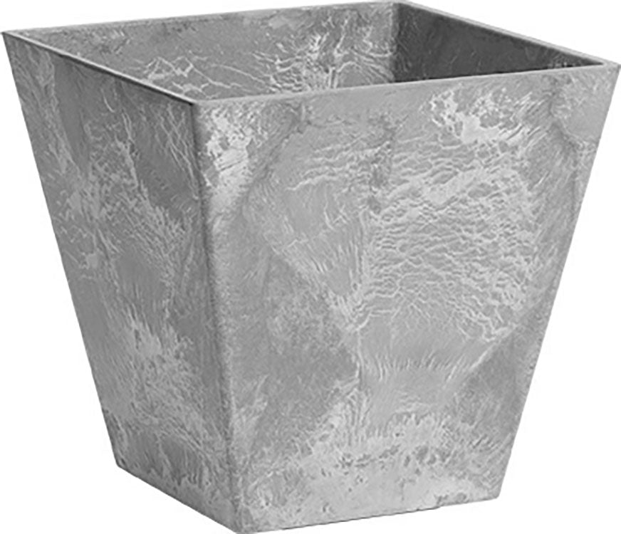 Artstone Ella Square Flowerpot, Grey, 10 in - Planters Decorative